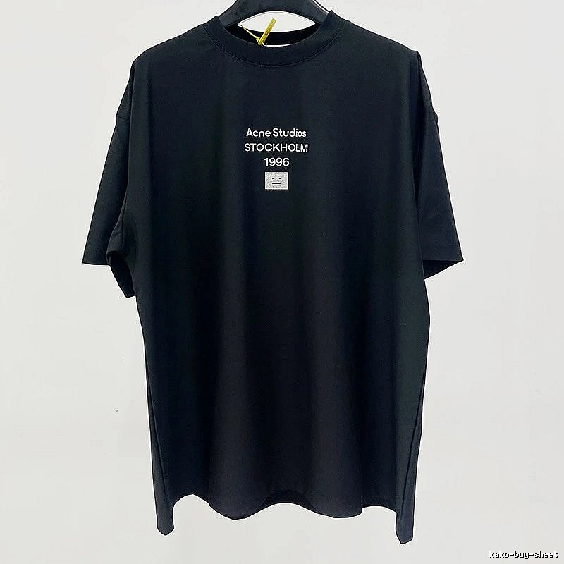 Acne Studios 2090-80 Black Style Ac908066 Stockholm Logo T-Shirt Airport Outfit