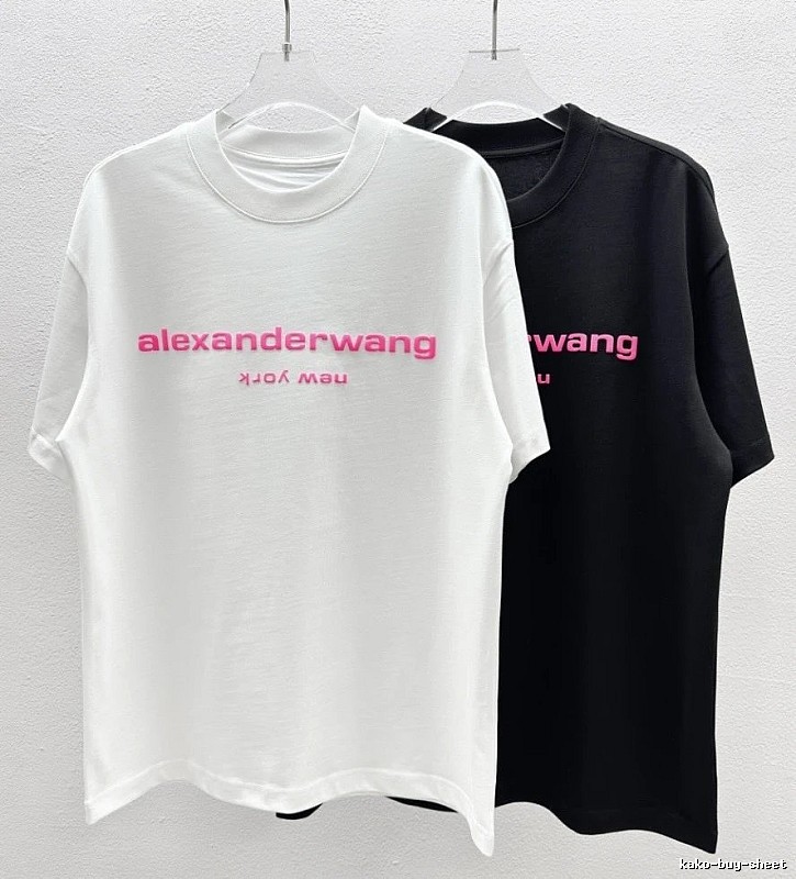 Alexander Wang Flocked Minimalist Black and White Short-sleeve T-shirt