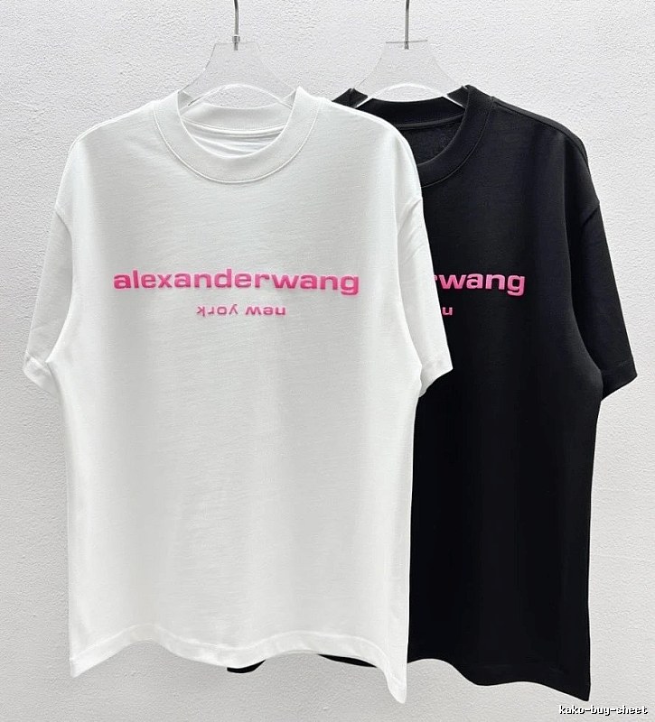 Alexander Wang Flocked Minimalist Style White Short-sleeve T-shirt