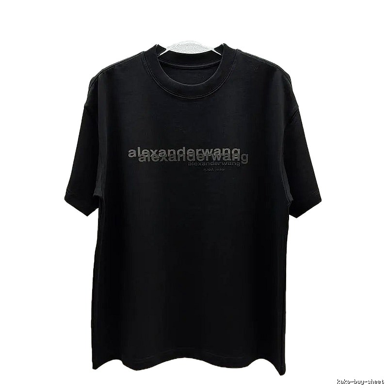 Alexander Wang Letter Print Trendy & Cool Black T-Shirt