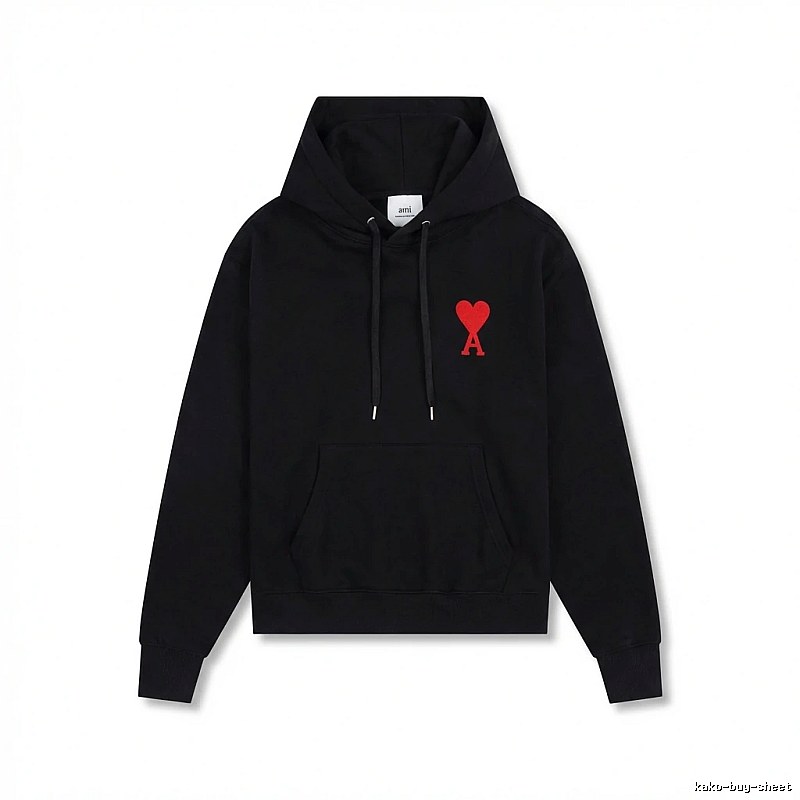 AMI Embroidered Heart Black Sweatshirt