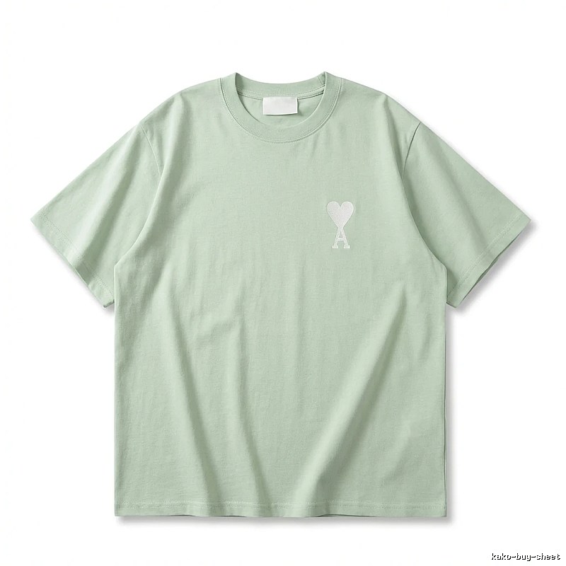 AMI Love Series Simple Style Light Green T-shirt