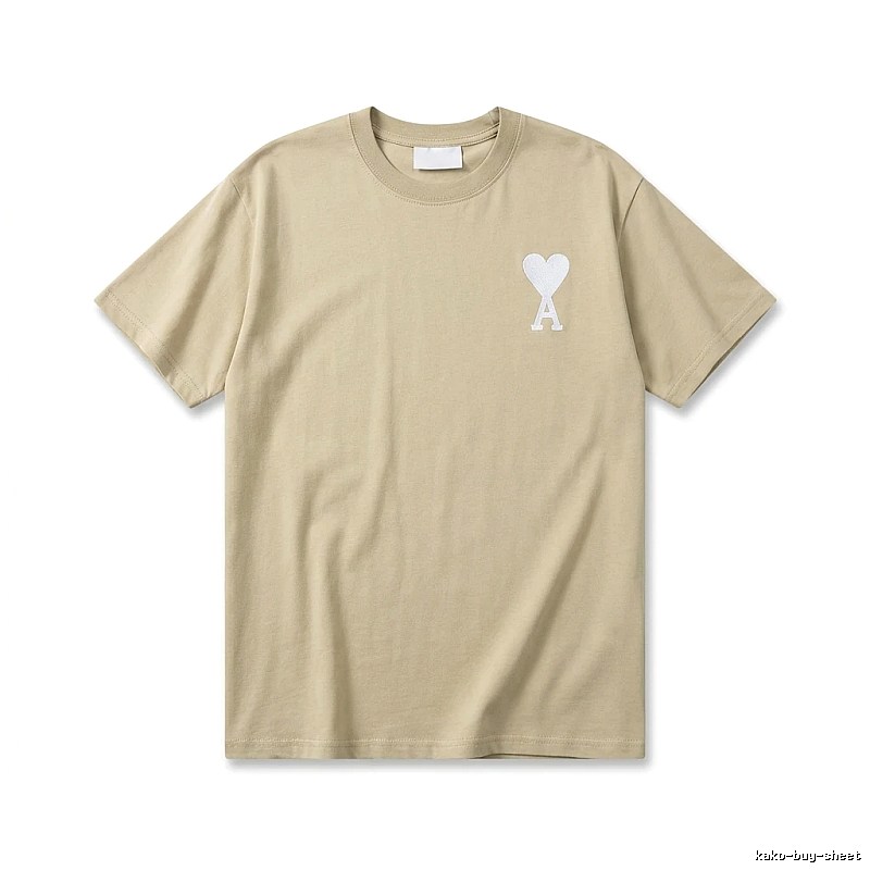 AMI minimalist style beige T-shirt
