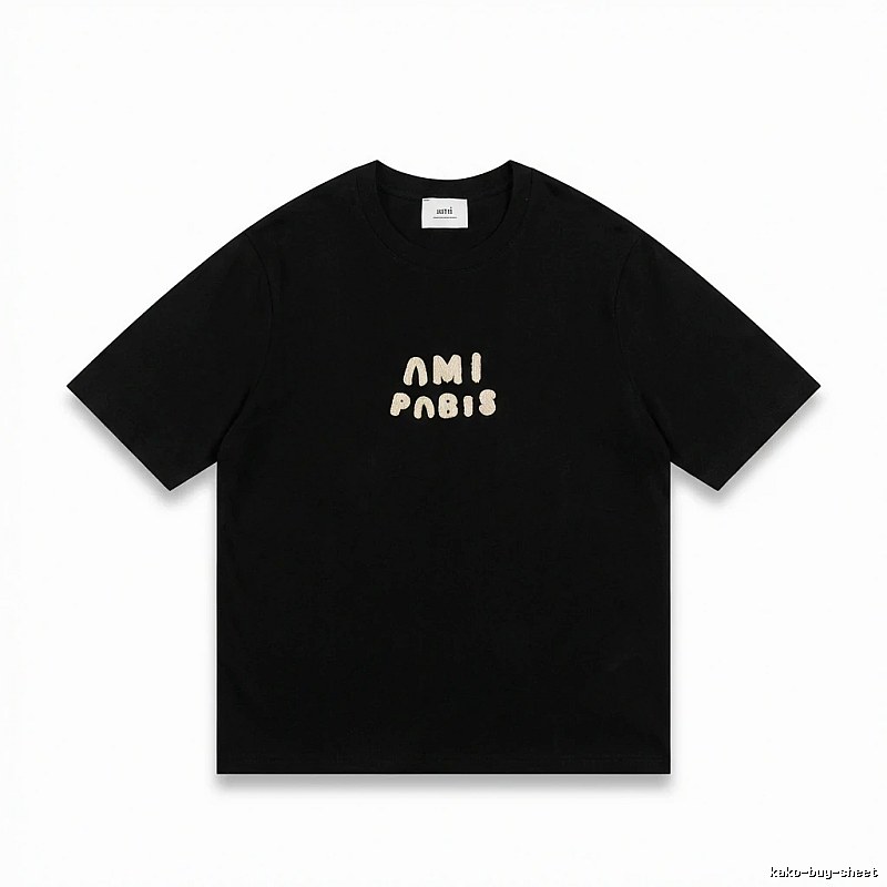 AMI Paris Alphabet Style Black T-shirt