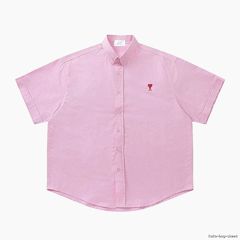 AMI series minimalist style pink shirt