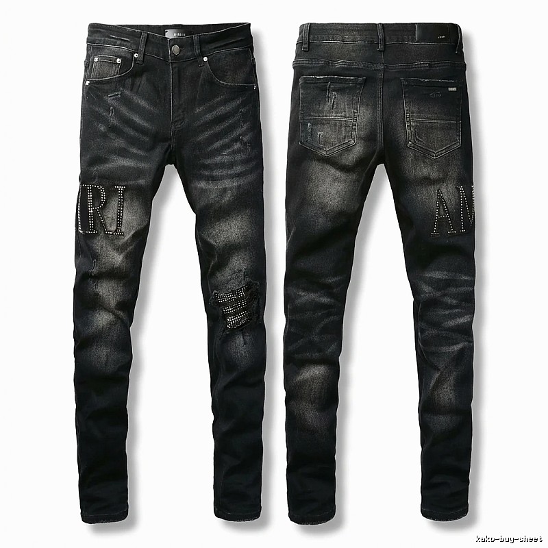 AMI trendy rivet style jeans