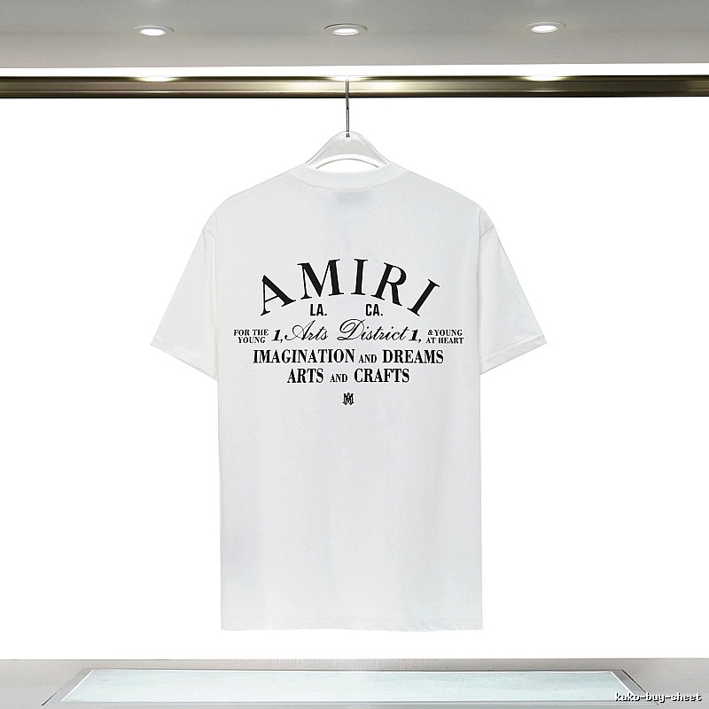 Amiri Casual Graphic T-shirt White Blue Amiri for Comfortable Styling