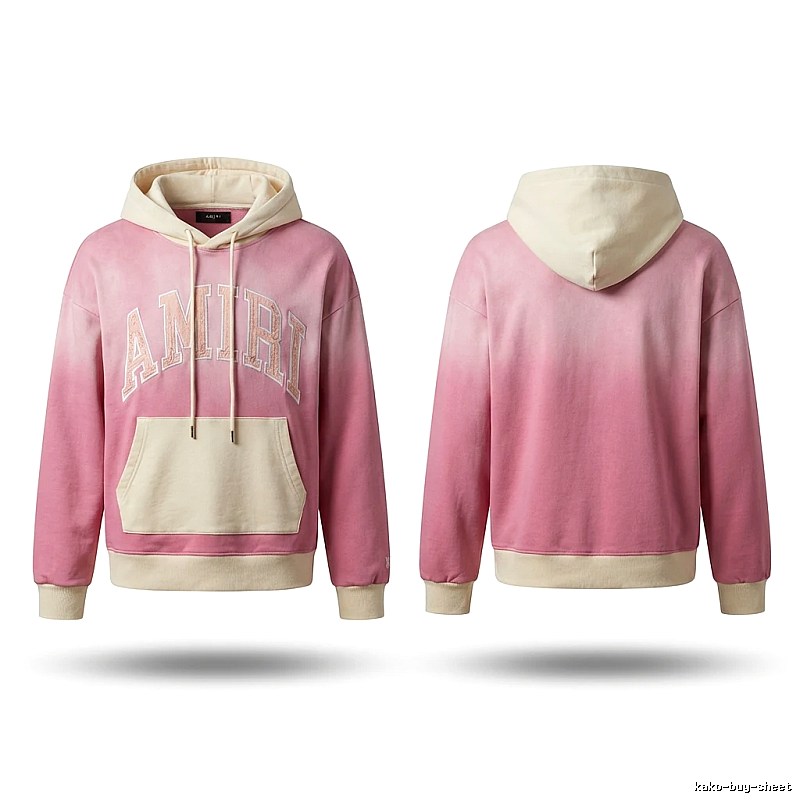 AMIRI Gradient Style Pink Hoodie