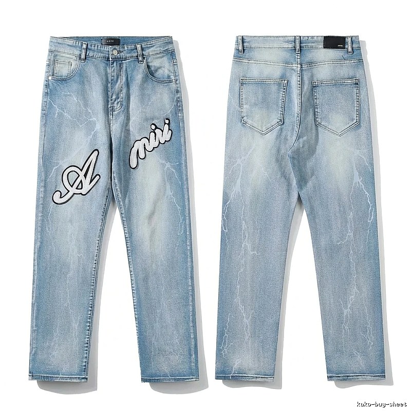AMIRI Lightning Style Light Blue Jeans