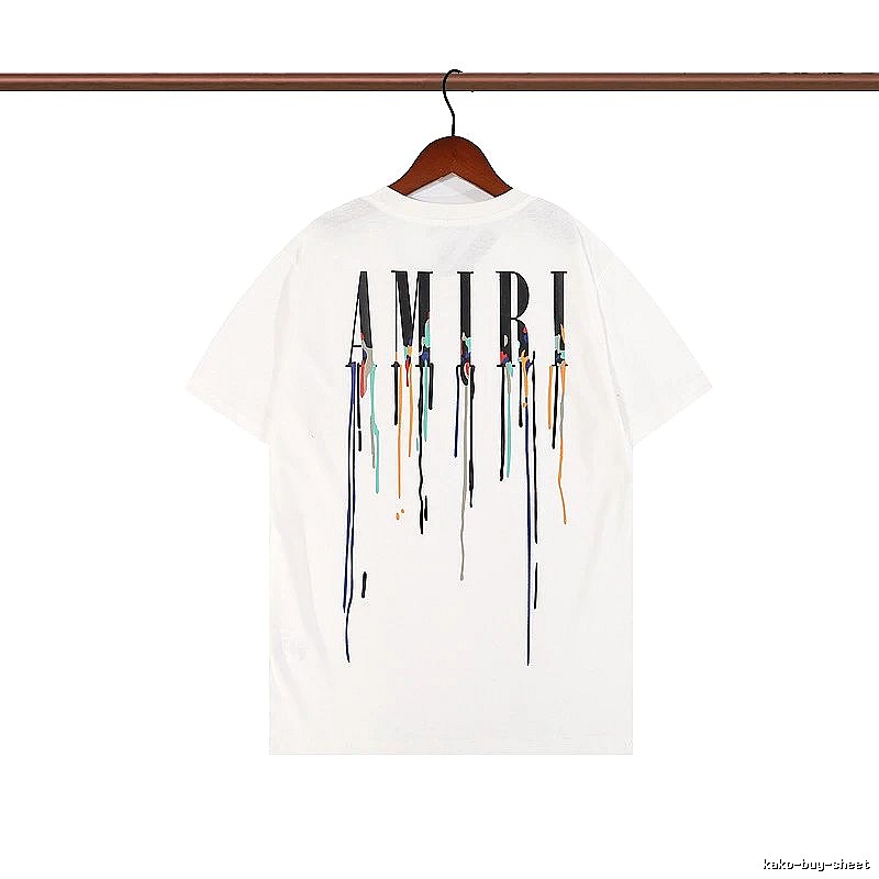 Amiri Patterned Graphic T-shirt White Blue Amiri with Polished Detail