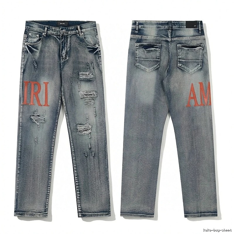 AMIRI Ripped Denim Blue Jeans