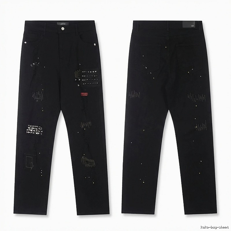 AMIRI Rivet Punk Style Black Pants