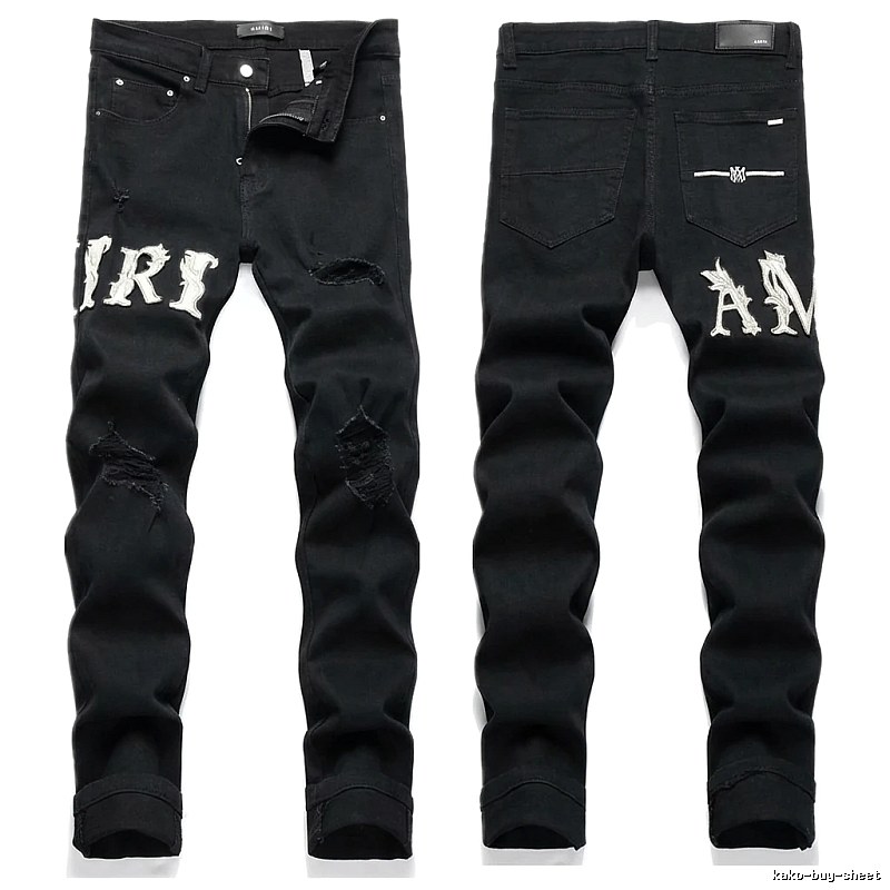AMIRI Trendy Black Jeans with Holes