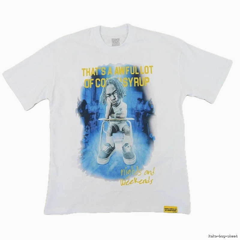 AwfulLot Portrait Print Hip-hop Style White T-shirt