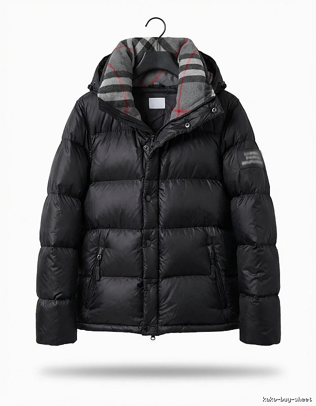 Balenciaga checkered style black down jacket