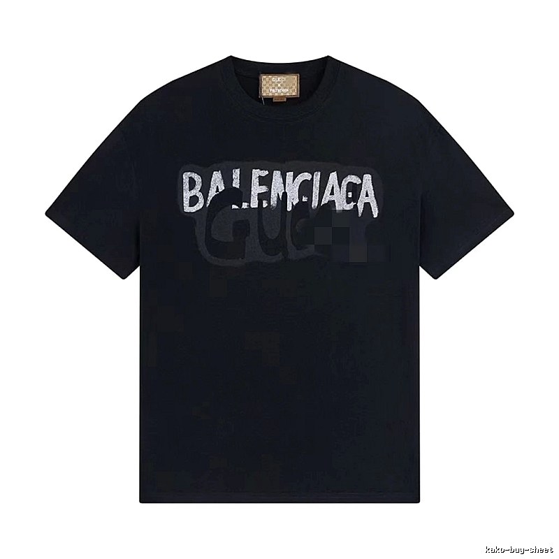 Balenciaga Co-branded Graffiti-style Black T-Shirt