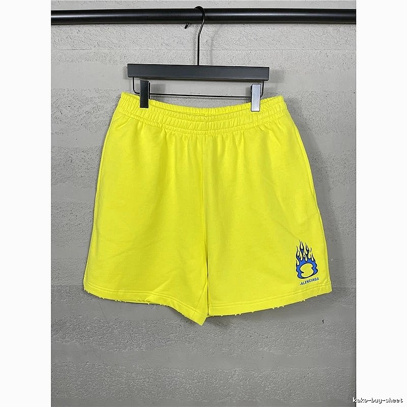 Balenciaga Flame Style Yellow Shorts