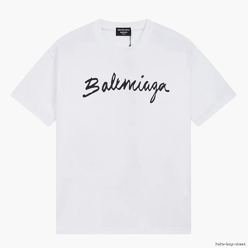 Balenciaga Handwritten Signature Casual White T-shirt