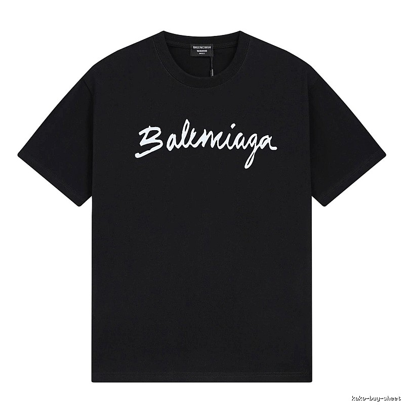 Balenciaga Handwritten Trendy Style Black T-shirt