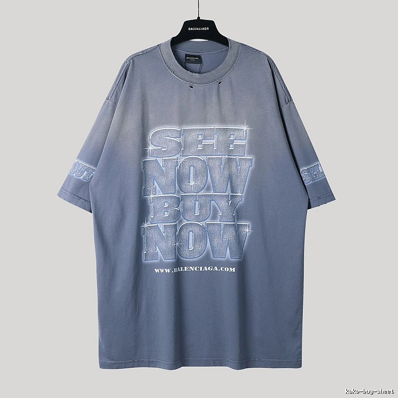 Balenciaga letter grey short-sleeve