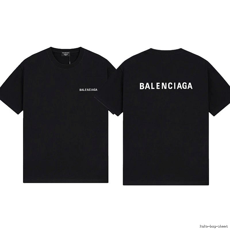 Balenciaga Letter Print Minimalist Style Black T-shirt