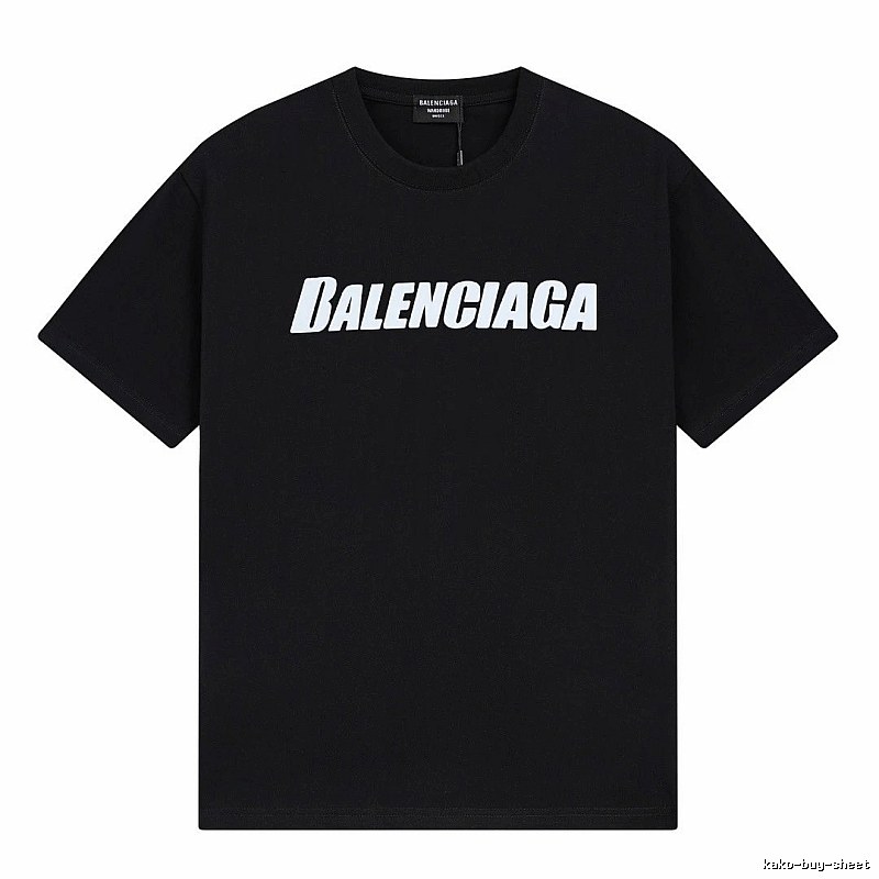 Balenciaga Letter Print Street Style Black T-Shirt