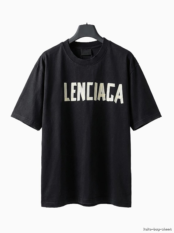 Balenciaga letter-style black T-shirt