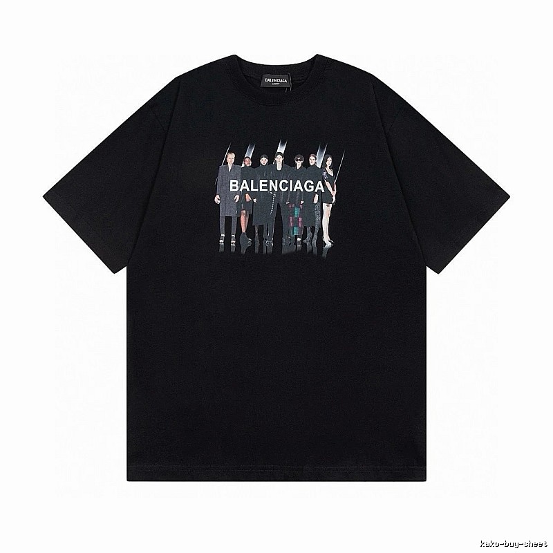 Balenciaga Portrait Print Trendy Black T-Shirt