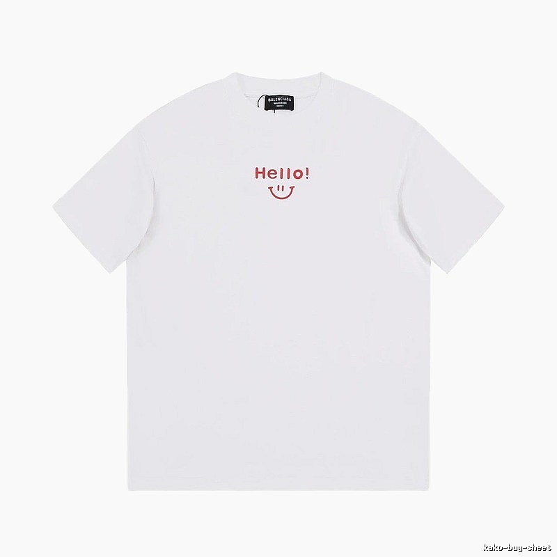 Balenciaga Smile Collection Minimalist Style White T-shirt