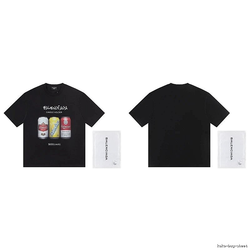 Balenciaga Street Style Black T-shirt with Coca-Cola Print