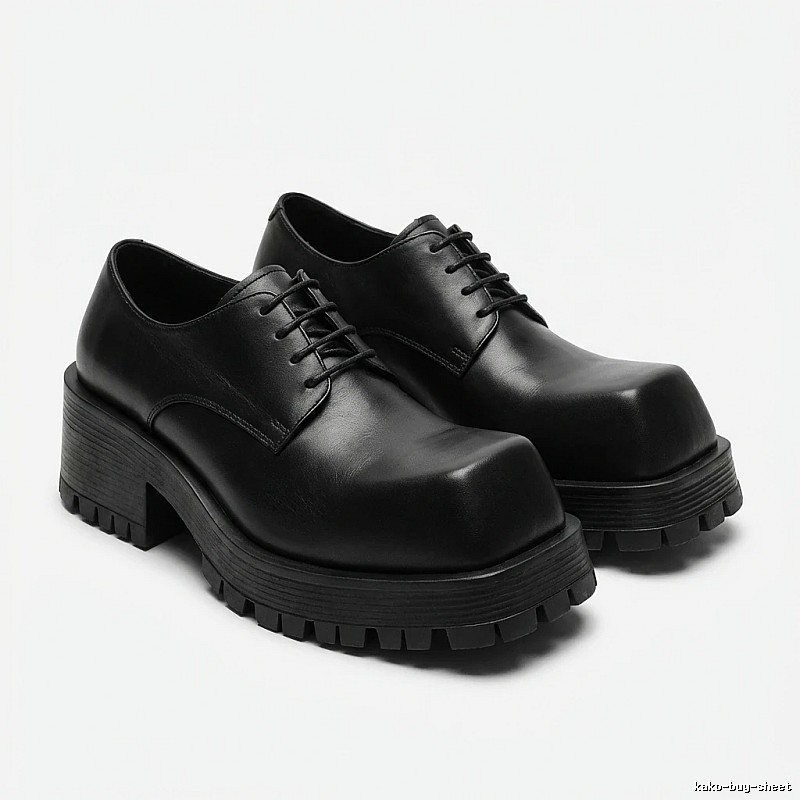 Balenciaga thick-soled British-style leather shoes