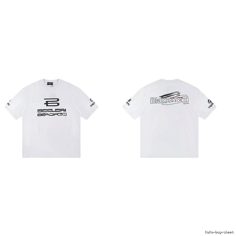 Balenciaga Trendy Racing Print White T-Shirt