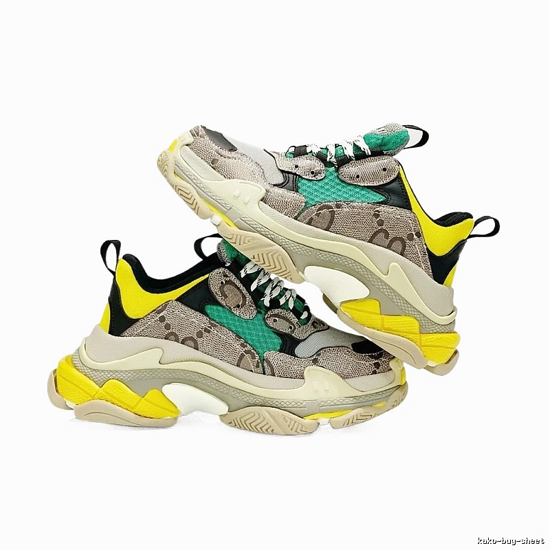 Balenciaga Triple S color-blocking style.