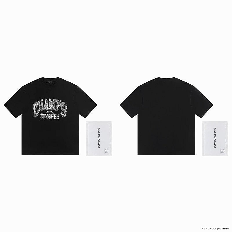 Balenciaga Vintage-style Printed Black T-Shirt