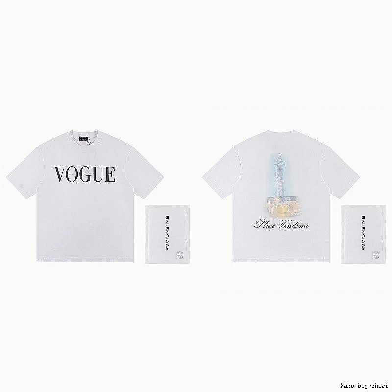 Balenciaga VOGUE Printed Trendy White T-Shirt
