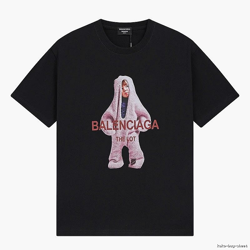 Balenciaga's childlike black T-shirt.