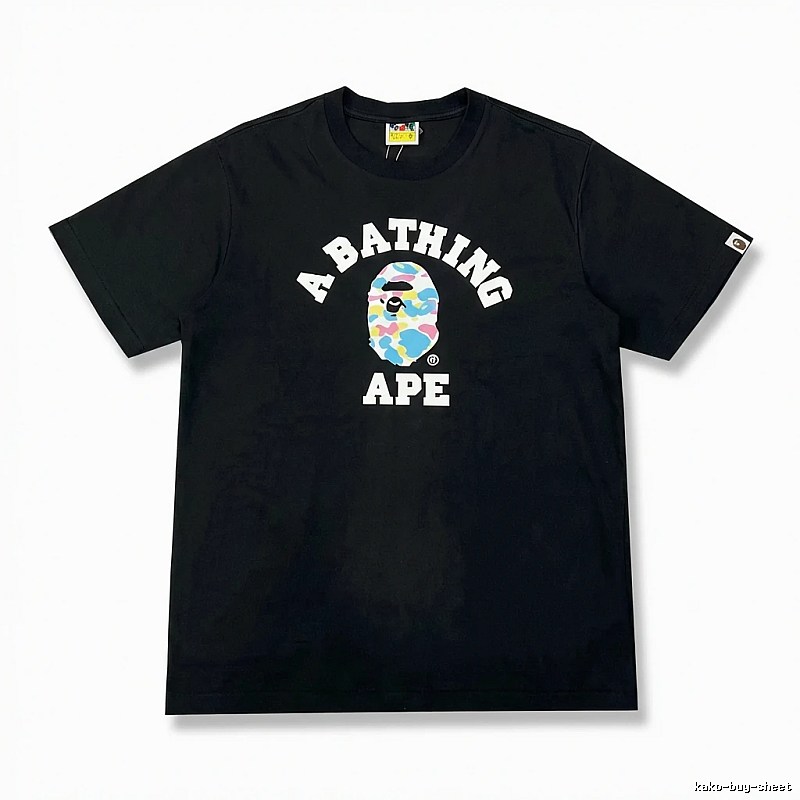 Bape Ape Camouflage Style Black T-shirt