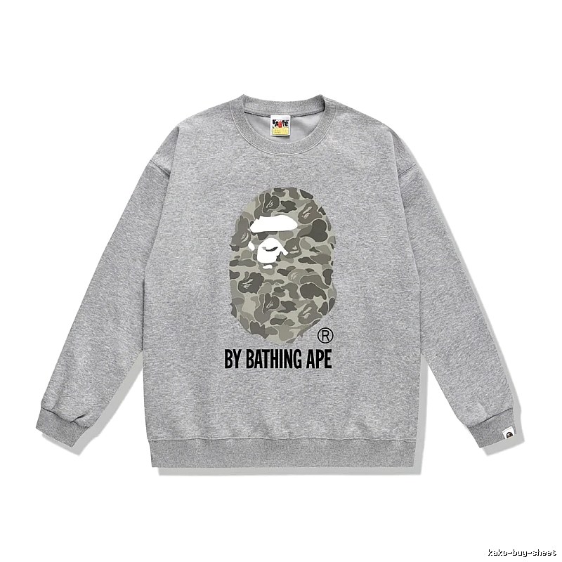 Bape camouflage-style grey sweatshirt