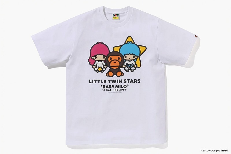 Bape cartoon and childlike white T-shirt