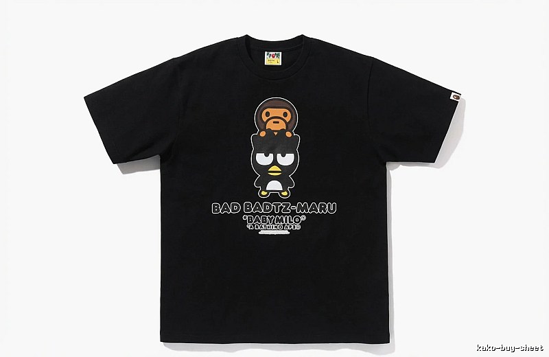 Bape Cartoon Trendy and Cool Style Black T-shirt