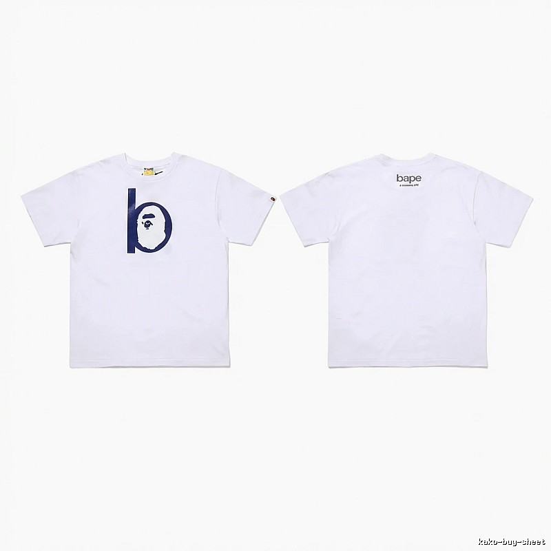 Bape letter trendy white T-shirt