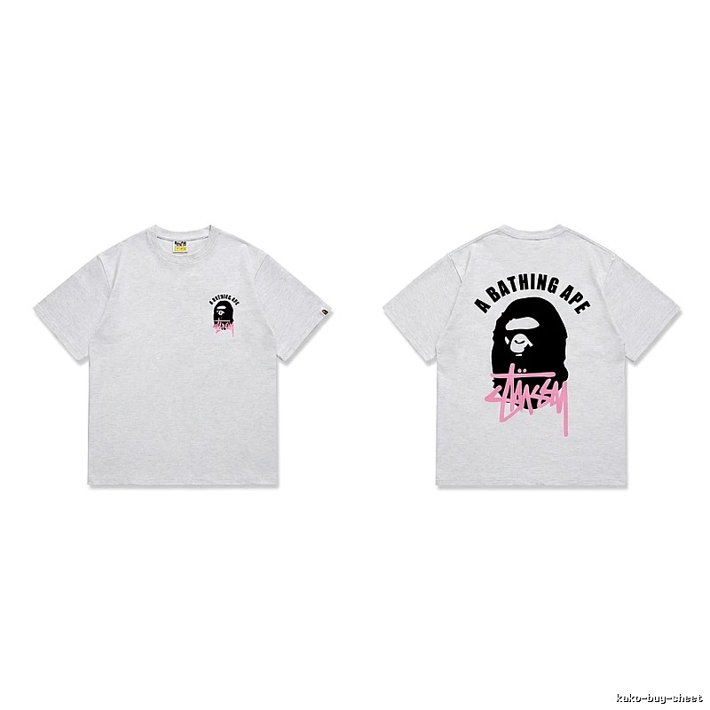 Bape Pink Trendy and Cool Short-sleeve Shirt