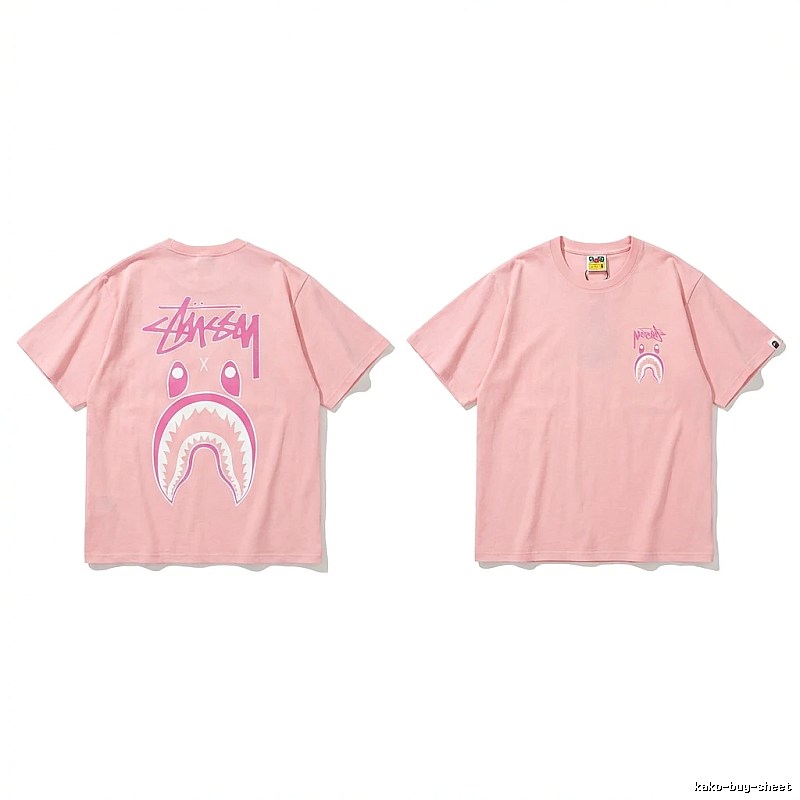 Bape Shark Co-branded Pink T-shirt