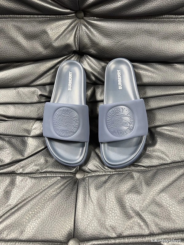 Burberry Embossed Knight Pattern Minimalist Dusty Blue Slides
