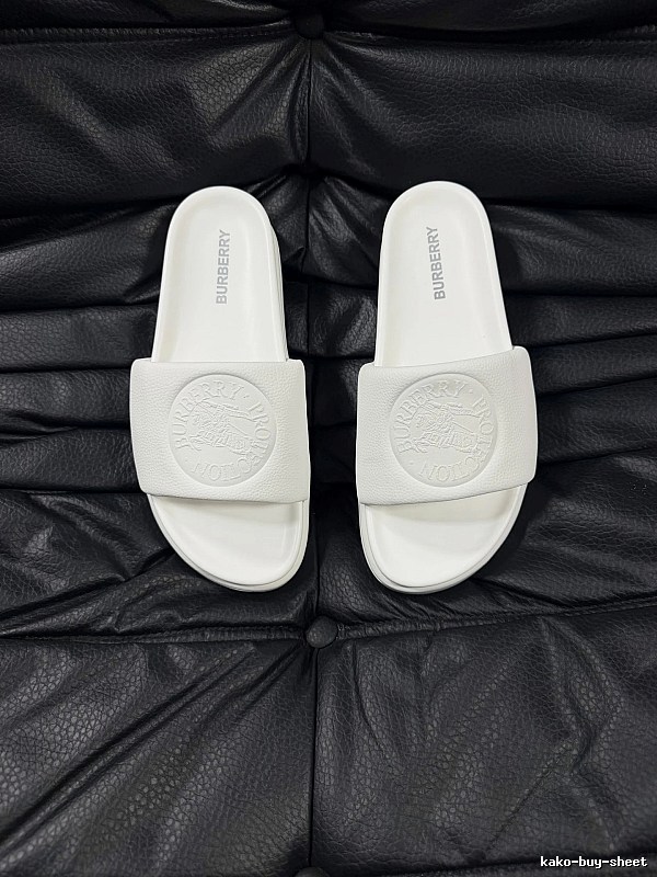 Burberry Embossed Warhorse Minimalist Style White Slides