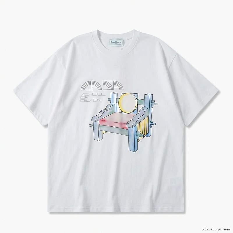 Casablanca cartoon-style white T-shirt