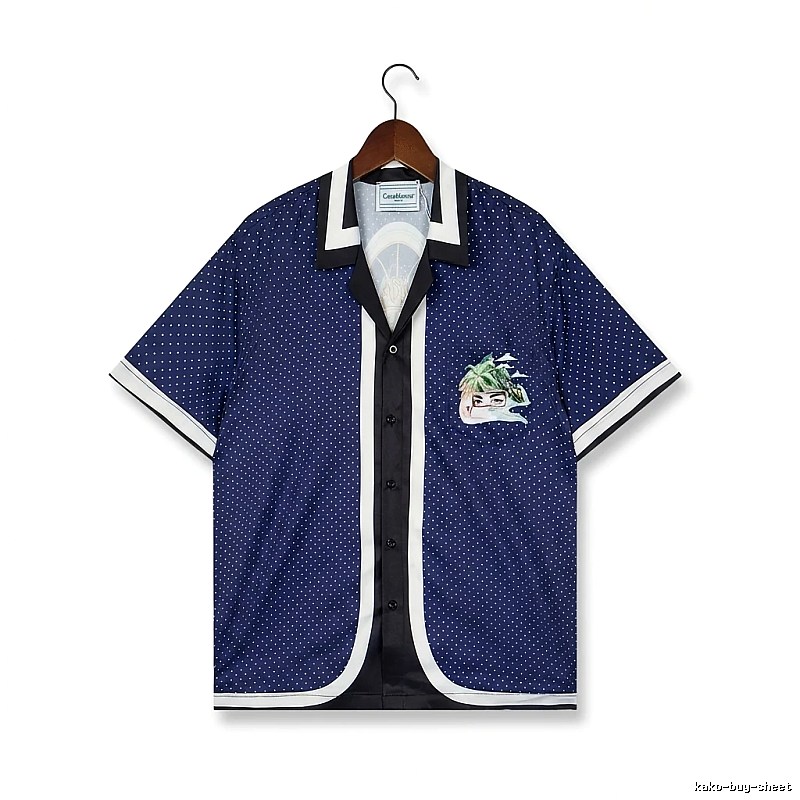 Casablanca polka dot retro blue shirt