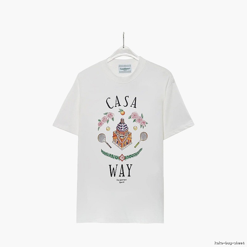Casablanca printed casual white T-shirt