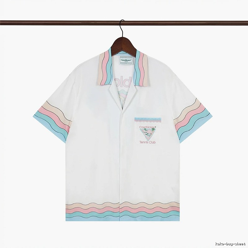 Casablanca stripe retro-style white shirt