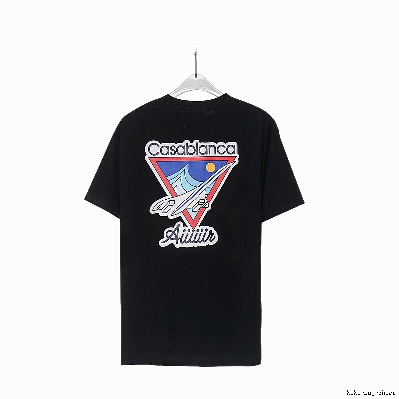 Casablanca trendy brand style black T-shirt